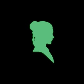 Star Inspired Movie Character Space Leia Style 2 Glow in The Dark Sticker Decal for Phone Tablet Laptop Car Truck Window | 2" Sticker | Green