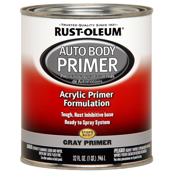 Rust-Oleum 253499 Automotive Premixed Auto Body Paint, Quart, Gray Primer 32 Fl Oz (Pack of 1)