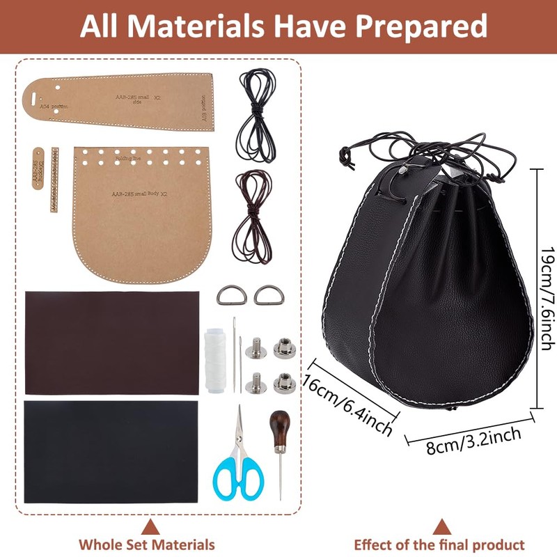 FREEBLOSS 2set Leather Bag Making Kit DIY Leather Bag Kit