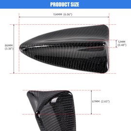 KARTONMOTOR Real Carbon Fiber Car Shark Fin Antenna Cover for Car SUV Truck Roof-Mounted Antenna Trim(6.06x3.39x2.64in