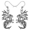 Enamel Alloy Dragon Earrings Fantasy Dinosaur Drop Dangle Fashion Jewelry