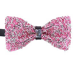 Elfeves Men's Pink Silver for Wedding Party and Other Occasions Classic Formal Bow Ties