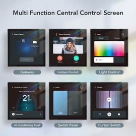Smart Scene Wall Switch Panel with Voice Control and 4 Inch Touch Screen for WiFi Smart Home Control Compatible with ZigBee and BT Devices 100 to 240V Smart Displays