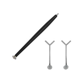 3D Cat Eye Nail Art Pen Y-Shaped Chitin Eye Nail Magnet Tool 2 Y-Shaped Iron Pieces 1 Magnet Pen for Both Heads Ideal for 3D Cat Eye Gel Nail Art Easy Operation for Salon/DIY (Black / 3D 캣아이 네일 아트 펜 Y자형 키틴 아이 네일 마그넷 툴 Y자형 철 조각 2개 양쪽 머리용 마그넷 펜 1개 3D 고양이 눈 젤 네일 아트에 최적 살롱·DIY용 간편 조작 (검정