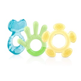 Nuby 3 Step Baby Teether Set (Neutral Colors)