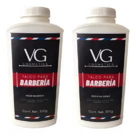 VG COSMETICS Talco Para Barberias Y Brocha Cepillo Uso Profesional