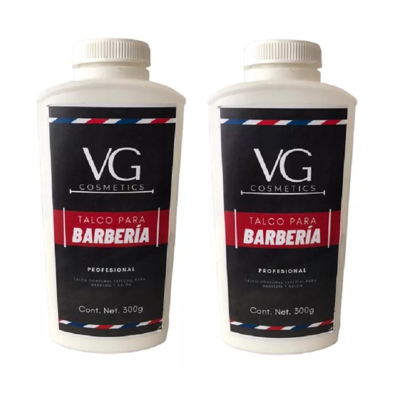 VG COSMETICS Talco Para Barberias Y Brocha Cepillo Uso Profesional