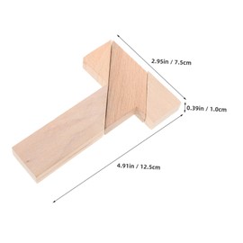 Gatuida 4pcs T-Word Puzzle Four Tricks Shape Puzzles Teasers Geometric Game Adults Classroom for Color Educational Number Adult Puzzle Brain Puzzle Cube Wood Khaki