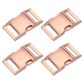 PATIKIL Metal Buckle, 4 Pack Quick Side Release Clips for Luggage Belt Strap Backpack Webbing(1" x 1.6", Rose Gold)