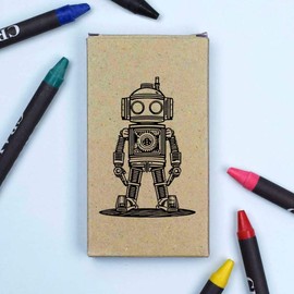 Azeeda 'Clockwork Steampunk Robot' Coloured Crayon Set (CY00026065)