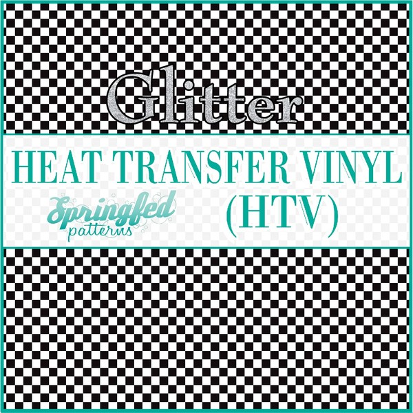Small Black & White Checkered Pattern #1 Glitter HTV 12x18