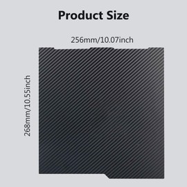 Kobra 3 3D Printer Double Sided Glossy PET Carbon Fiber Pattern and Smooth PEO Build Plate Sheet, Flexible Removable Spring Steel Heated Printing Bed Platform Mat 256x268mm