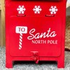 Christmas Post Box 15x23cm To Santa North Pole Red Metal