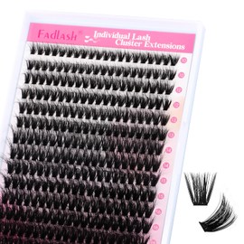 Lash Clusters 80D Eyelash Clusters 3D Effect Lashes Clusters D Curl Cluster Eyelash Extensions with Thin Band Comfortable and Lightweight DIY at Home 10-18mm (80D-07D,10-18mm)
