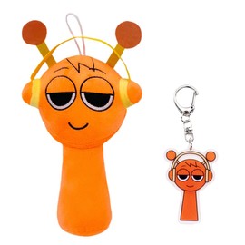 2 Pcs Orange Game Stuffed Figure Doll Keychains Set,Box Game Plush Toy Doll,Rhythm Game Stuffed Figure Doll,Horror Game Stuffed Figure Doll,Cartoon Plush Game Figure,For Kids Birthday Christmas