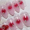 Cherry Cock Cheek Handmade Nail Tips - Stiletto M /