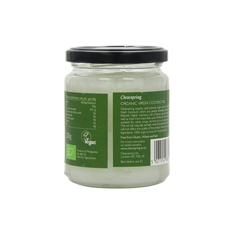 Clearspring Organic Virgin Coconut Oil 200ml (Case of 6)
