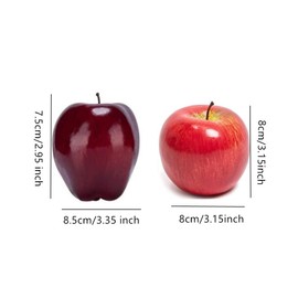 Ebonee Fake Artificial Fruits Pack for Photograph Home Decor, Simulation Red Delicious Apple Green Yellow Pear Model Realistic Pomegranate Orange Props for Kitchen Decoration (6 Pack)