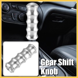REPAIROCK 1 Set 12cm Gear Shift Knob Aluminum Alloy Bamboo Style Gear Shifter Car Interior Shift Knob Silver Tone Auto Replacement Parts