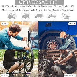 Z-oneMart 2pcs Valve Stem Extenders, 8.25 Inch Flexible Schrader Tire Valve Extension Tire Valve Adaptor Compatible for Rv, Bike Motorcycle Stroller Bicycles Motorcycles and Portable Air Compressor