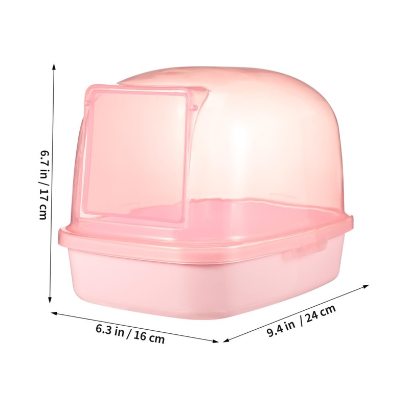 WOONEKY Chinchilla Sand Bath House for Pets Plastic Hamster Bathtub
