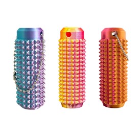 THXFUNAREA Set of 3 Skills Borderline Acupressure Balls, Metal Hedgehog Ball for Stress Relief & Trigger Point Massage, Non-Slip Spiked Ball, Portable for Office, Travel