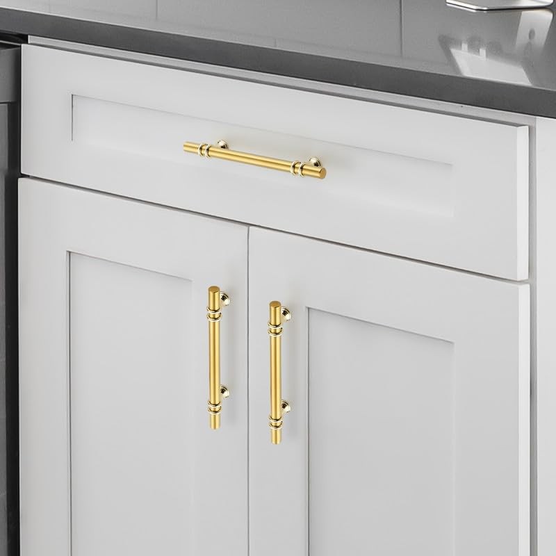 Ravinte Hardware 5 Pack 7.38 Inch Gold Cabinet Pulls Handles