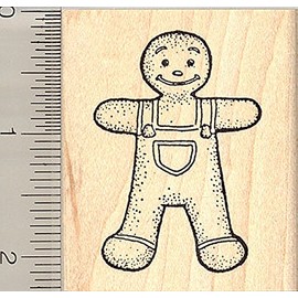 Gingerbread Boy Rubber Stamp, Christmas Cookie, Fairy Tale