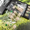 Green Glitter Press on Nails French Tip Fake Nails with