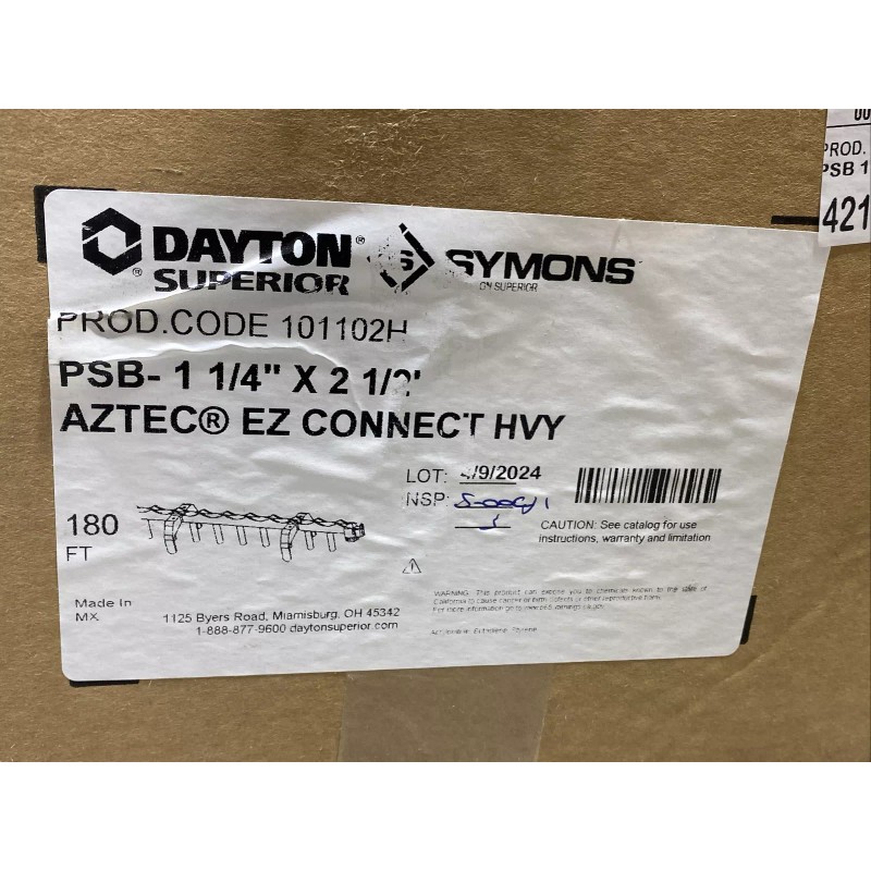 Dayton PSB E-Z Connect Plastic Slab Bolster Heavy 1-1/4" X