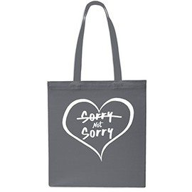 Sorry Not Sorry Tote Shopping Gym Beach Bag 42cm x38cm, 10 litres-Small-Grey