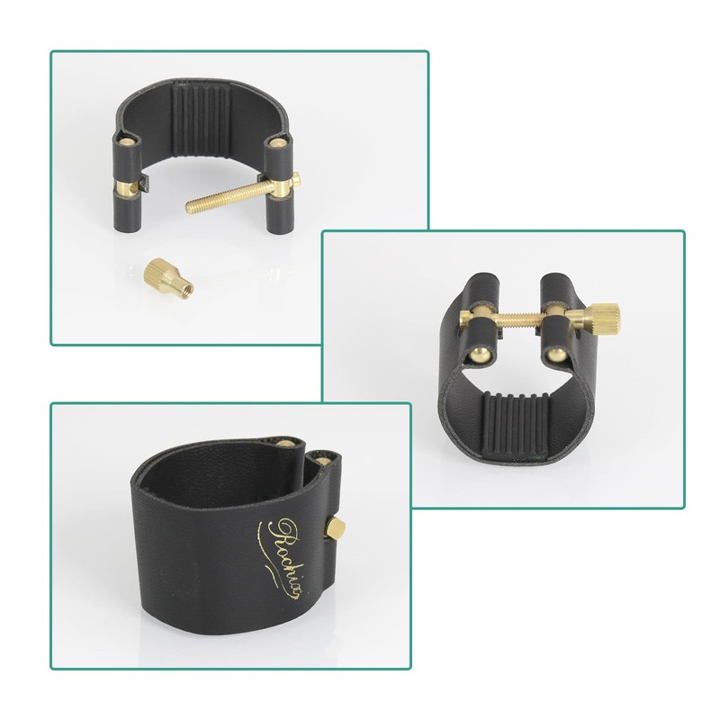 Leather connecting strap and plastic cover for bass clarinet