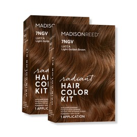 Madison Reed Radiant Hair Color Kit - 7NGV Light Golden Brown (Lucca Brown), Dimensional Gray Hair Blending Permanent Hair Dye, PPD-Free & Ammonia-Free, 2 Pack