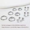 Threadless Flat Back Earrings 6 Pairs Earring Sets Small Huggie