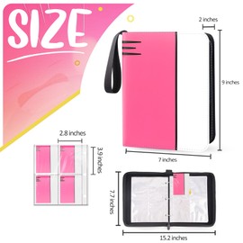 Card Binder 4 Pocket, Collectible Trading Card Albums Fits 400 Cards with 50 Removable Sleeves, Portable Trading Card Binder Collection Album Holder, Game Card Case book With Zipper for Gifts, Pink