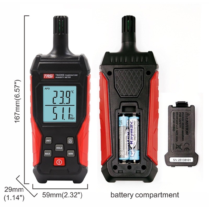 Handheld Hygrometer Temperature Humidity Meter, Digital Thermometer with Humidity Sensor