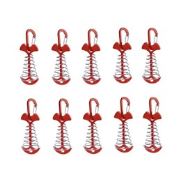 Wood Deck Pegs, Set of 10, Universal Metal Fittings, For Camping and Camping Tent, For Wood Decks, Fish Bone Shape, Pegs and Anchors, Carabiner, Spring Set, Aluminum, Fasteners, Lightweight, Flexible