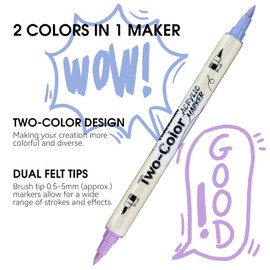 TRANSON 48 Colors Acrylic Paint Marker Set, 24 Pieces of Dual-tip Acrylic Paint Pens with Brush Tips Versatile for Coloring, Acrylic Painting, Rock Painting, DIY, Paint on Most Surfaces