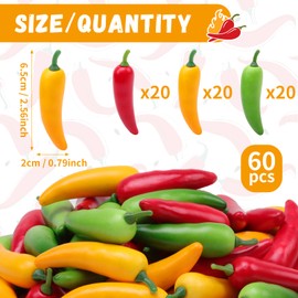 Gresorth 60pcs Artificial MINI Pepper Chili Fake Vegetable Decoration Home Kitchen Party Christmas