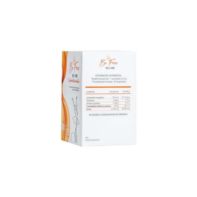 Be Free - W2-MB, Suplemento Alimenticio, 30 Ampolletas de 5ml,