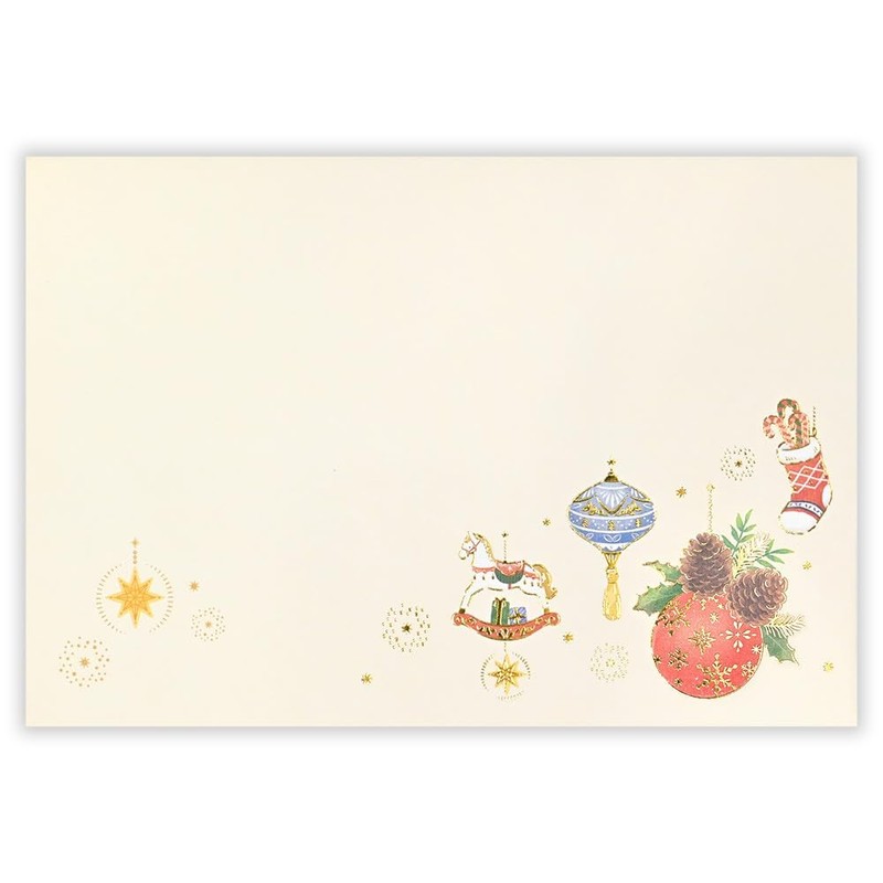 Noel Christmas Wishes Envelopes | Pack of 4 Horizontal Gold