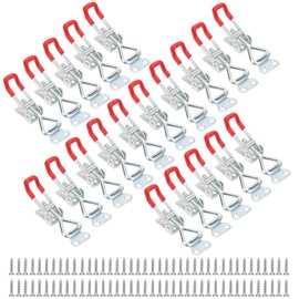 Favordrory 20 Pack Toggle Latch Clamp, Pull Latch, Adjustable Toggle Clamp Latch, Heavy Duty Toggle Latch, 150Kg 330Lbs Holding Capacity (80 Pieces Screws)