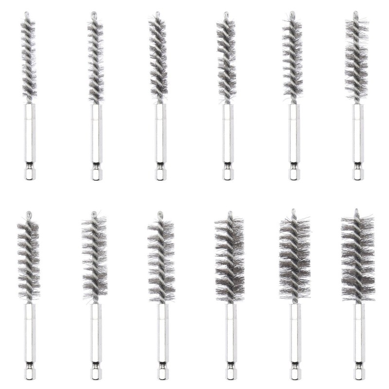 38pc Industrial Wire Brush Set 1/4" Hex Shank Long Ext.