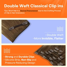 Full Shine Clip In Human Hair Extensions 12 Inch Remy Clip Hair Extensions Human Hair Color Middle Brown Fading To Blonde Highlights With Middle Brown 80 Gram Extension Human Clip 7 Pcs