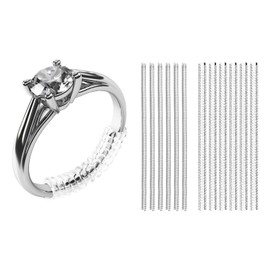 Meowoo Ring Sizers for Loose Rings, 12 pcs Coil Ring Size Adjuster, 2 Sizes for 2-5mm Band Widths, Ring Guards for Loose Rings with Polishing Cloth