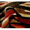 Vivid Cayenne Deep Red Heavy Chenille Painted Look Lodge Stripe