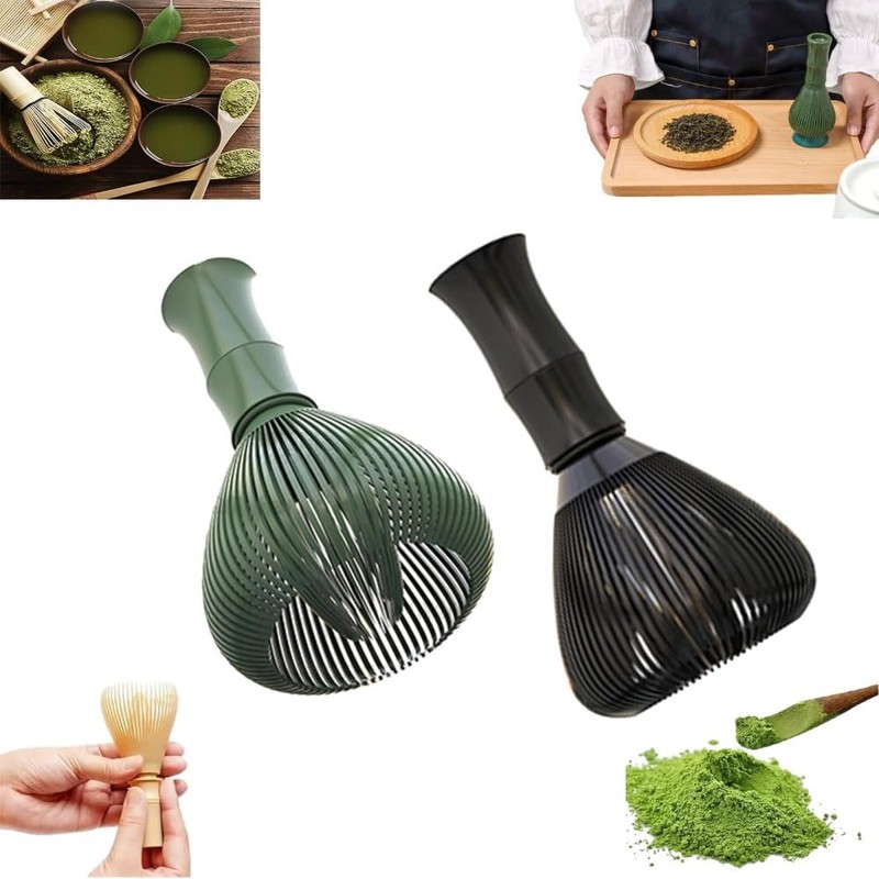 Matcha Whisk ABS with Ceramic Base Holder Food Grade Green