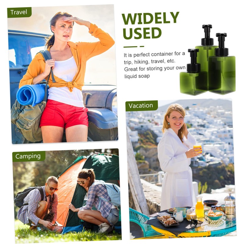 DOITOOL 3pcs Portable Pump Dispenser Multi-Function Empty Bottles for Toiletries