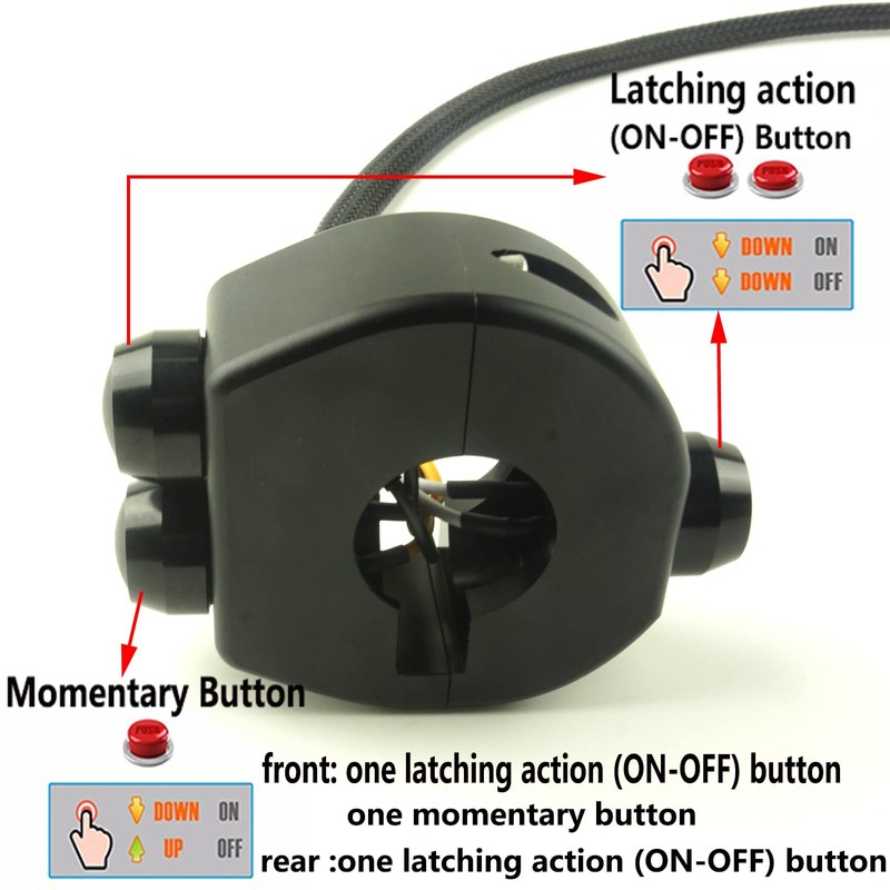 TADAFA Three Buttons Motorcycle Handlebar Switch Aluminum Turn Signal Horn