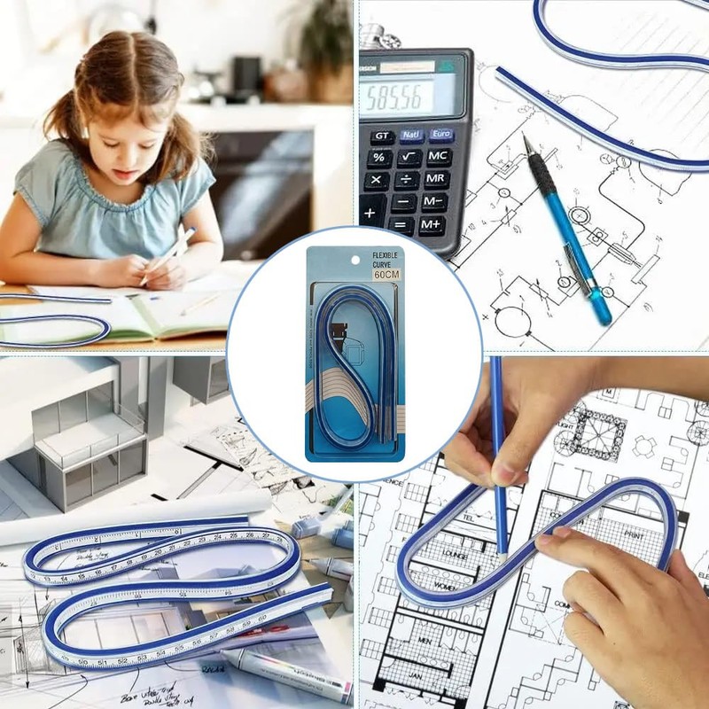 YUHENGCT Flexible Ruler, Curved Ruler, 23.6 inches (60 cm), Snake